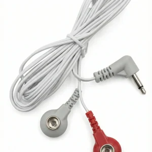 Cable para Zapper-Med blanco con terminal de polaridad roja